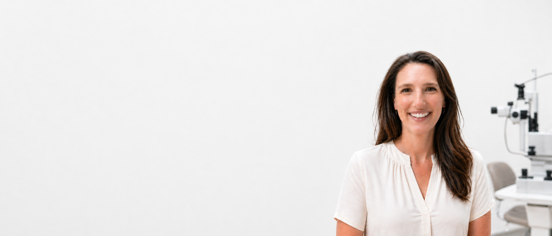 Dr Hannah Timlin, Consultant Oculoplastic and Lacrimal Surgeon, in her consulting room